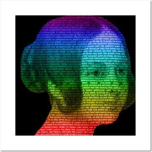 Queen Victoria God save the Queen Text portrait colorful England Posters and Art